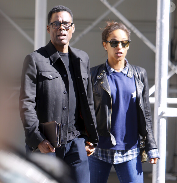 Chris Rock et sa compagne Megalyn Echikunwoke sont allés faire du shopping chez "Barneys New York" avant de prendre un taxi sur la 5ème Avenue à New York, le 15 avril 2016.