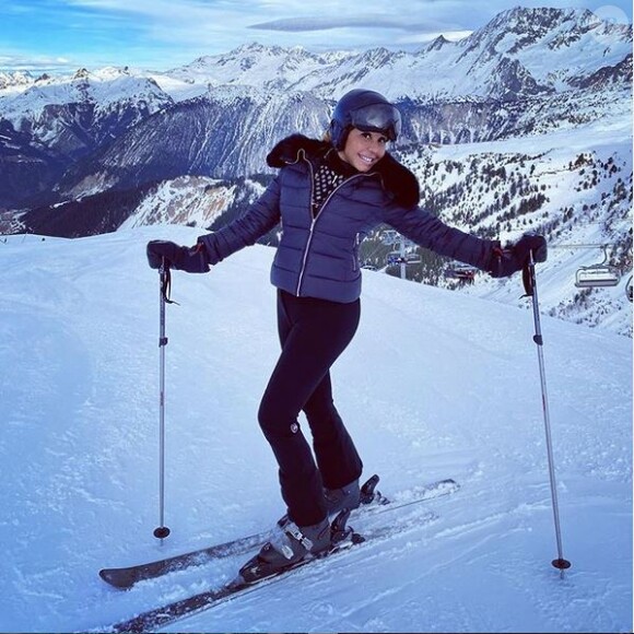 Cathy Guetta en vacances à Couchevel. Février 2020.
