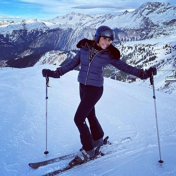 Cathy Guetta en vacances à Couchevel. Février 2020.