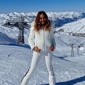 Cathy Guetta en vacances à Couchevel. Février 2020.