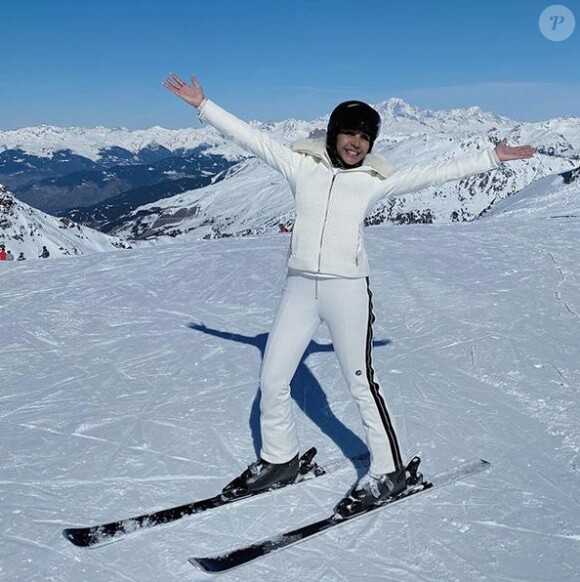 Cathy Guetta en vacances à Couchevel. Février 2020.