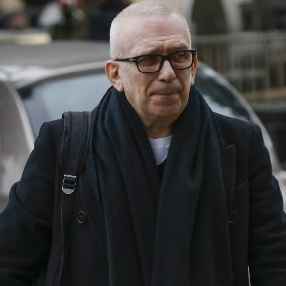 Exclusif - Jean-Paul Gaultier - Obsèques de Jacques Leibowitch au crématorium du Père Lachaise à Paris. Le 10 mars 2020.