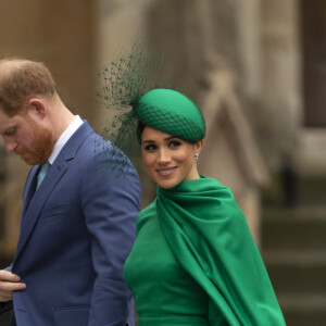 Le prince Harry, duc de Sussex, et Meghan Markle, duchesse de Sussex - La famille royale d'Angleterre lors de la cérémonie du Commonwealth en l'abbaye de Westminster à Londres, le 9 mars 2020.