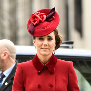 Kate Catherine Middleton, duchesse de Cambridge - La famille royale d'Angleterre à son arrivée à la cérémonie du Commonwealth en l'abbaye de Westminster à Londres. Le 9 mars 2020