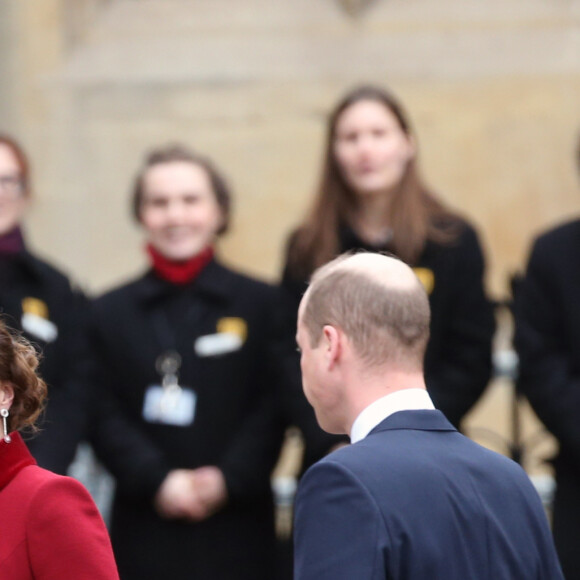 Kate Catherine Middleton, duchesse de Cambridge, et le prince William, duc de Cambridge - La famille royale d'Angleterre à son arrivée à la cérémonie du Commonwealth en l'abbaye de Westminster à Londres. Le 9 mars 2020