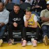 David Beckham et son fils Romeo assistent au match de NBA "Los Angeles Lakers vs Charlotte Hornets" au Staples Center. Los Angeles, le 27 octobre 2019.