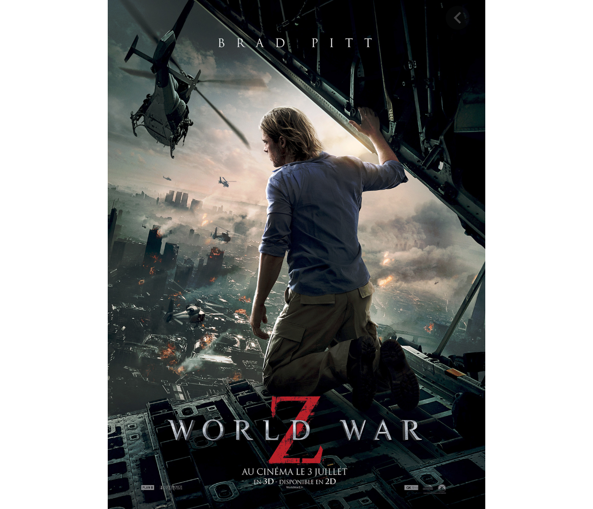 Photo Affiche de "World War Z", disponible sur Netflix. Purepeople