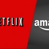 Montage- Logo Netflix + logo d'Amazon Prime Video.