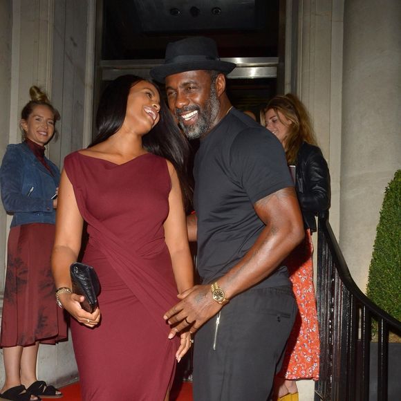 Sabrina Dhowre et son mari Idris Elba - Les people arrivent à la soirée d'inauguration du nouveau restaurant de Gordon Ramsay "Lucky Cat" à Grosvernor Square à Londres, le 2 septembre 2019.