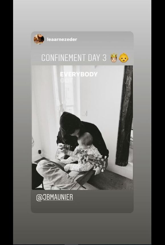 Jean-Baptiste Maunier a partagé cette photo de lui avec son fils sur Instagram, le 16 mars 2020.