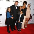 Luc Besson, sa fille Juliette, sa femme Virginie Silla, leurs filles Thalia et Sateen et leur fils Mao Soiree d'inauguration de la Cite du Cinema à Saint Denis, en France, le 21 septembre 2012.