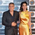  George Clooney et son épouse Amal lors de l'avant-première du film "A la poursuite de demain" à Tokyo, le 25 mai 2015. 
