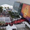 La croisette à l'heure du festival de Cannes, illustration du Palais des Festivals. Cannes, 72ème Festival International du Film de Cannes. Le 14 mai 2019.