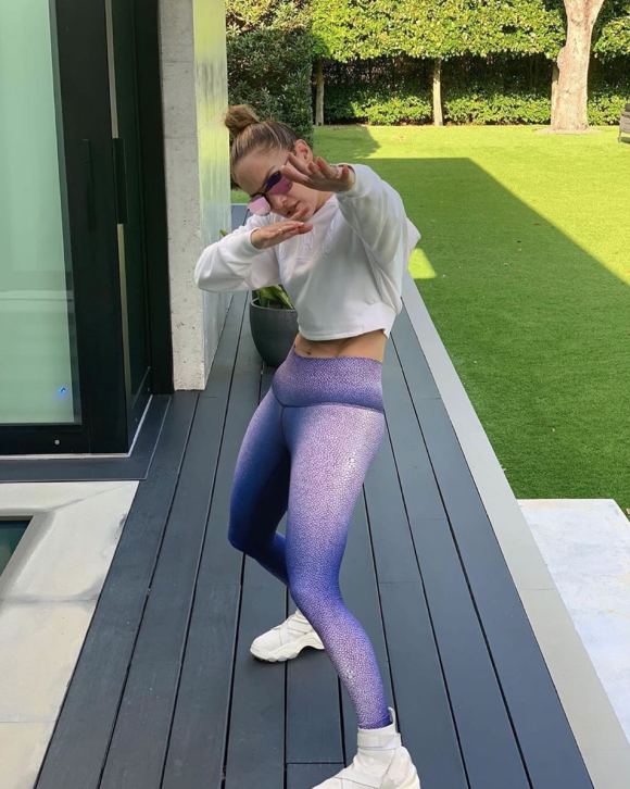 Jennifer Lopez à son domicile, à Miami. Septembre 2019.