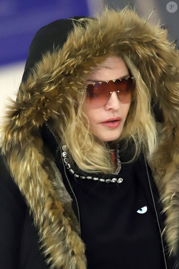Exclusif - Madonna arrive à l'aéroport de New York. Le 01 février 2019.
