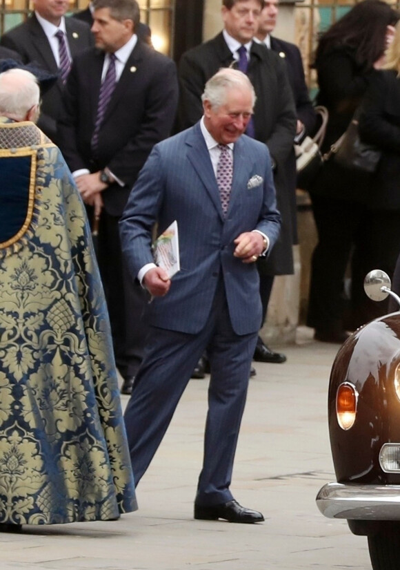 Le prince Charles, prince de Galles - La famille royale d'Angleterre à la sortie de la cérémonie du Commonwealth en l'abbaye de Westminster à Londres, le 9 mars 2020.