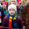 Greta Thunberg, la jeune militante écologiste suédoise lors d'une marche, afin de réclamer une politique climatique plus ambitieuse à l'Union européenne, dans les rues de Bruxelles, Belgique, le 6 mars 2020. © Alain Rolland/ImageBuzz/Bestimage