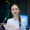 La militante écologiste suédoise Greta Thunberg en visite au Parlement européen à Bruxelles, dans le cadre du projet de "loi climat" pour l'UE, à Bruxelles, Belgique, le 4 mars 2020. © Alain Rolland/ImageBuzz/Bestimage