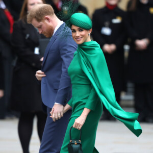 Le prince Harry, duc de Sussex, et Meghan Markle, duchesse de Sussex - La famille royale d'Angleterre lors de la cérémonie du Commonwealth en l'abbaye de Westminster à Londres, le 9 mars 2020.