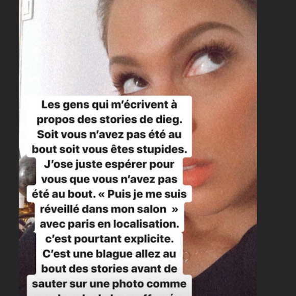 Iris Mittenaere défend Diego El Glaoui sur Instagram le 27 mars 2020.