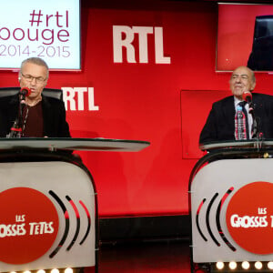 Laurent Ruquier, Pierre Benichou et Chantal Ladesou - Conférence de rentrée de RTL à Paris. Le 4 septembre 2014