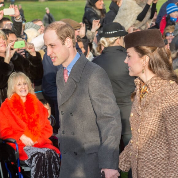 Le prince William et Kate Middleton (enceinte) à la messe de Noël à Sandringham, le 25 décembre 2014.