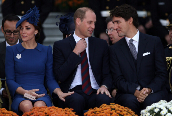 Kate Middleton, le prince William et Justin Trudeau à Victoria, au Canada, le 24 septembre 2016.