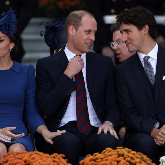 Kate Middleton, le prince William et Justin Trudeau à Victoria, au Canada, le 24 septembre 2016.