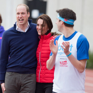 Le prince William et Kate Middleton participent au "2017 Money London Marathon Training Day" au parc olympique Reine Elizabeth à Londres le 5 février 2017