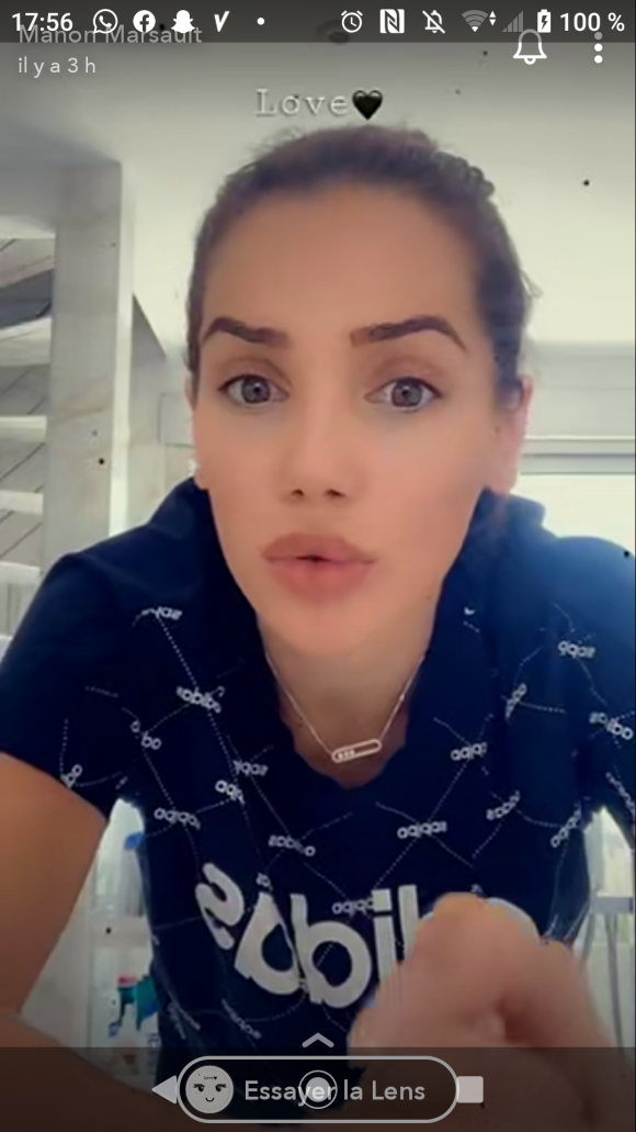 Manon Marsault se confie sur Snapchat, le 6 avril 2020