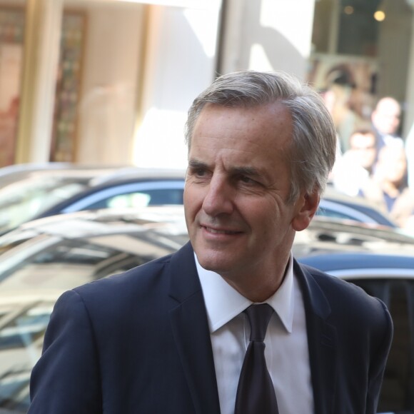 Bernard de La Villardière aux obsèques de Pierre Bellemare à l'église Saint-Roch de Paris, France, le 31 mai 2018.