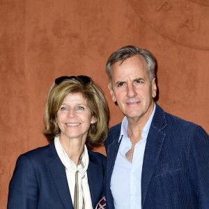 Bernard de La Villardière et sa femme Anne au Village Roland-Garros lors du tournoi de Roland-Garros 2019. Paris, le 26 mai 2019.