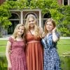 La princesse Ariane, la princesse Catharina-Amalia et la princesse Alexia des Pays-Bas chez elles dans le parc du palais Huis ten Bosch, à La Haye, le 19 juillet 2019.
