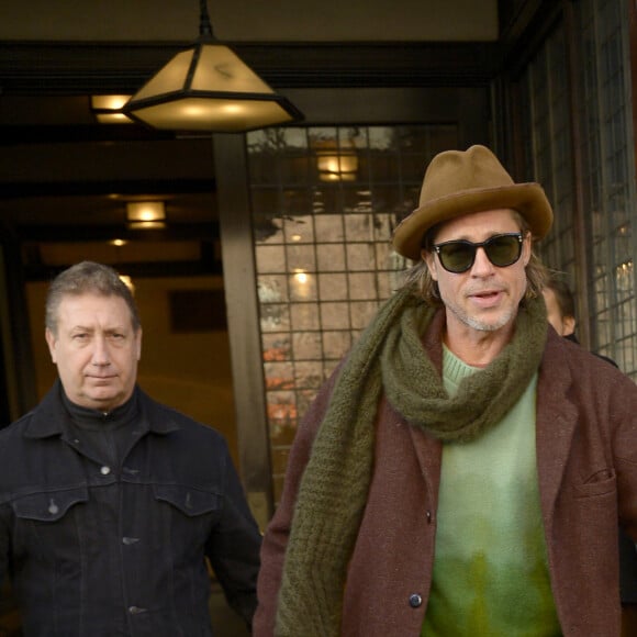 Brad Pitt à la sortie de son hôtel à New York le 9 janvier 2020
