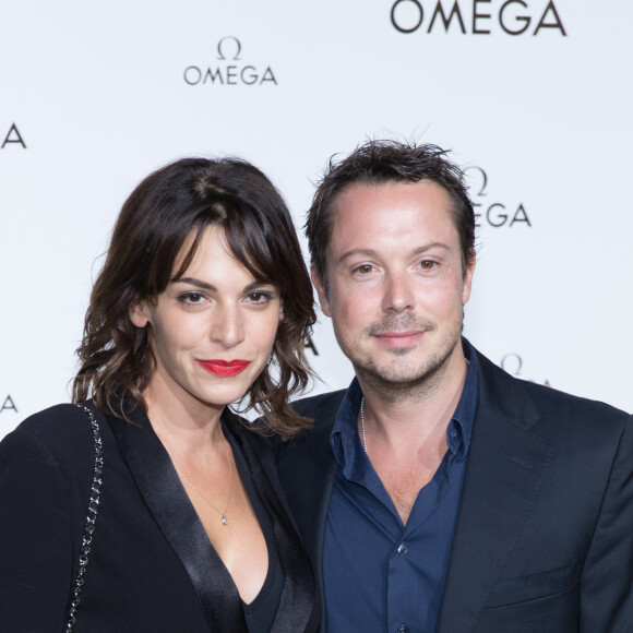 Davy Sardou et sa femme Noémie Elbaz - Photocall de la soirée "Her Time" Omega à l'hôtel de Sully à Paris le 29 septembre 2017. © Cyril Moreau/Bestimage