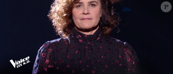 Nataly lors de l'épreuve des K.O dans "The Voice" - Talent de Lara Fabian. Émission du samedi 18 avril 2020, TF1