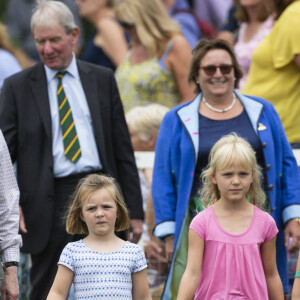 La princesse Anne d'Angleterre et trois de ses petites filles, Mia Tindall, Isla Phillips et Savannah Phillips au "Festival of British Eventing" à Gatcombe Park. Le 3 août 2019