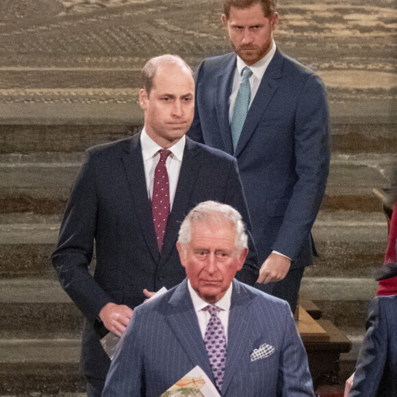 Le prince William, duc de Cambridge, et Catherine (Kate) Middleton, duchesse de Cambridge, Le prince Charles, prince de Galles, et Camilla Parker Bowles, duchesse de Cornouailles, La reine Elisabeth II d'Angleterre, Le prince Harry, duc de Sussex, Meghan Markle, duchesse de Sussex - La famille royale d'Angleterre lors de la cérémonie du Commonwealth en l'abbaye de Westminster à Londres le 9 mars 2020.