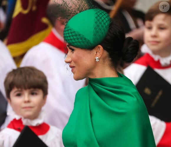 Meghan Markle, duchesse de Sussex - La famille royale d'Angleterre à la sortie de la cérémonie du Commonwealth en l'abbaye de Westminster à Londres, le 9 mars 2020.