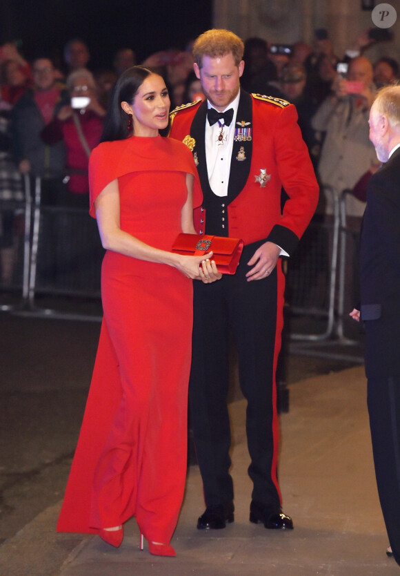 Le prince Harry, duc de Sussex, et Meghan Markle, duchesse de Sussex assistent au festival de musique de Mountbatten au Royal Albert Hall de Londres, Royaume Uni, le 7 mars 2020.