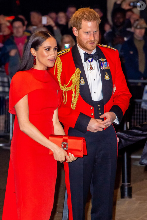 Le prince Harry, duc de Sussex, et Meghan Markle, duchesse de Sussex assistent au festival de musique de Mountbatten au Royal Albert Hall de Londres, Royaume Uni, le 7 mars 2020.