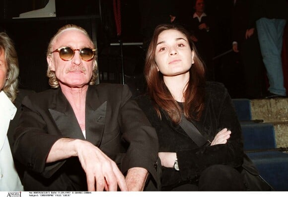 Christophe et sa fille Lucie lors de la soirée Les enfants de l'Olympia au Bash, le 11 avril 1997.