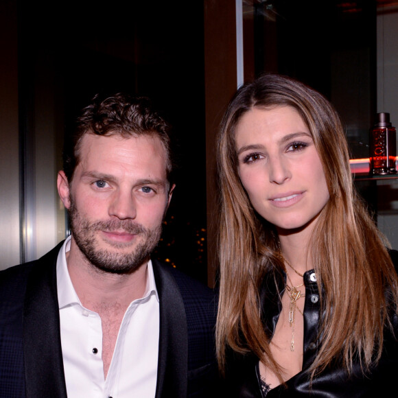 Exclusif - L'acteur americain Jamie Dornan (Egérie de la marque Boss), Laury Thilleman (Miss France 2011) - Soirée de lancement du nouveau parfum Boss "The scent absolute" à l'hôtel Mandarin Oriental à Paris le 13 novembre 2019. © Rachid Bellak/Bestimage  Exclusive - For Germany call for price - Launch party of the new Boss perfume "The scent absolute" at the Mandarin Oriental hotel in Paris on November 13, 2019.  (No Web - pour suisse et Belgique)13/11/2019 - Paris