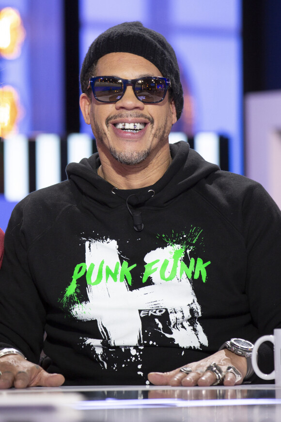 Exclusif - JoeyStarr - Enregistrement de l'émission "Clique" présentée par M. Achour sur Canal Plus à Issy-les-Moulineaux le 9 mars 2020. © Jack Tribeca/Bestimage