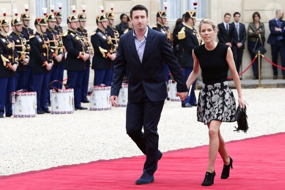 Tiphaine Auzière et son compagnon Antoine - La famille de E.Macron arrive au palais de l'Elysée à Paris le 14 mai 2017 pour la cérémonie d'investiture du nouveau président. © Stéphane Lemouton/Bestimage