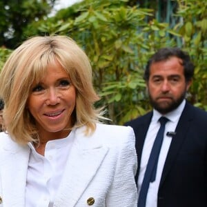 Brigitte Macron et Akie Abe, femme du premier ministre du Japon - Visite de Giverny. Le 23 avril 2019 © Christian Liewig / Pool / Bestimage