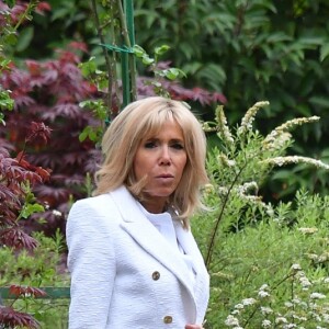 Brigitte Macron et Akie Abe, femme du premier ministre du Japon - Visite de Giverny. Le 23 avril 2019 © Christian Liewig / Pool / Bestimage