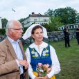 Le roi Carl XVI Gustaf de Suède et la reine Silvia lors du festival "World Music &amp; Food Stenhammar" à Flen en Suède, le 1er septembre 2019.