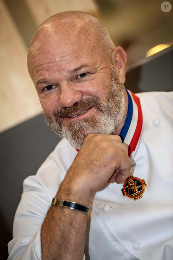 Exclusif - Philippe Etchebest préside le salon français de la restauration "Expotel" à Bordeaux. Il dirige aussi la journée des chefs et sa compétion regroupant 22 Etoiles sur l'évènement, le 25 Novembre 2019. © Patrick Bernard/ Bestimage