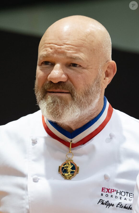 Exclusif - Philippe Etchebest préside le salon français de la restauration "Expotel" à Bordeaux. Il dirige aussi la journée des chefs et sa compétion regroupant 22 Etoiles sur l'évènement, le 25 Novembre 2019. © Patrick Bernard/ Bestimage
